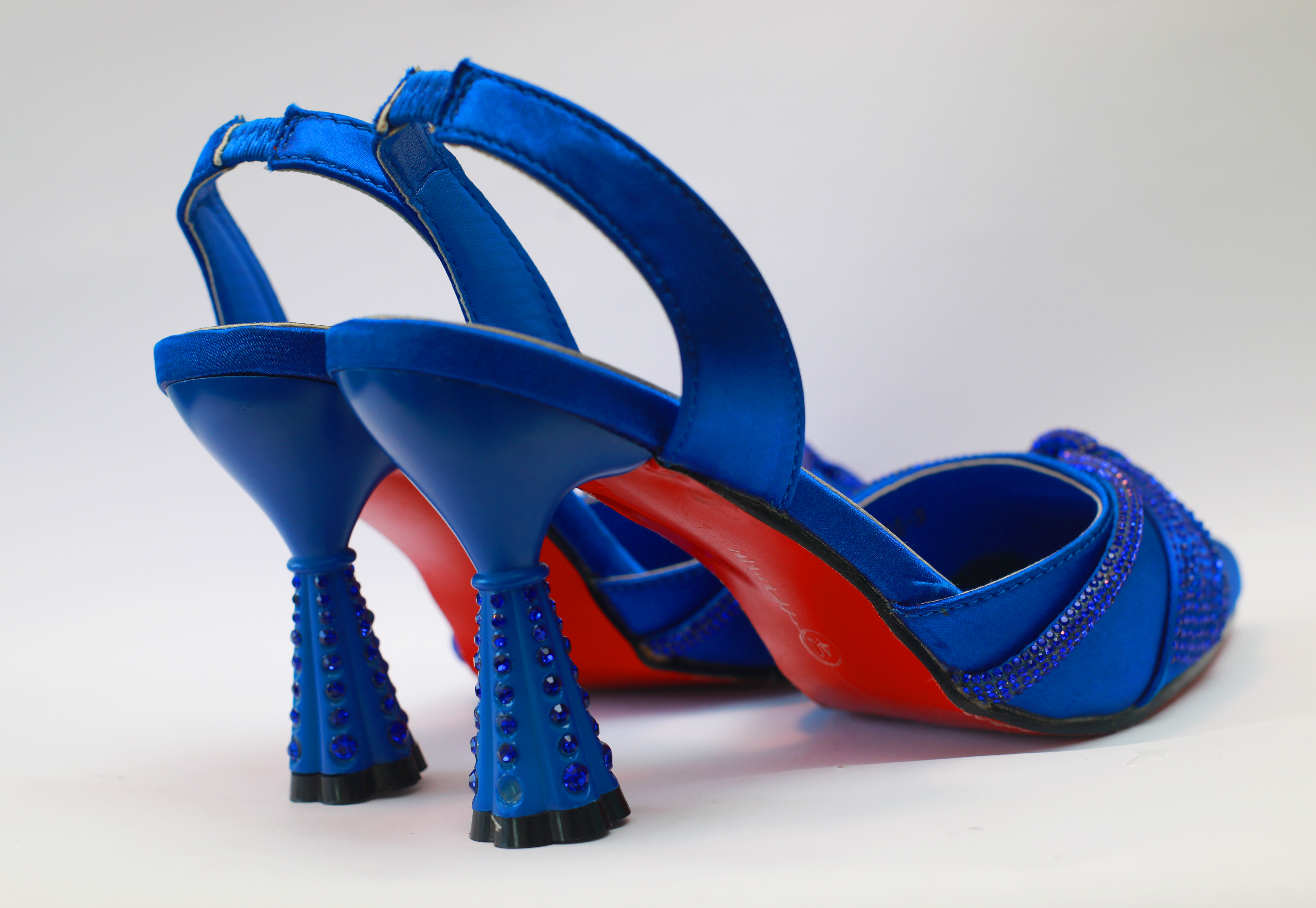 Ify Pencil Mouth Sandal – Royal Blue Crystal Edition